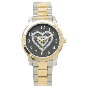 Live Laugh Love Diamond Heart Watch