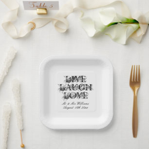 Live Laugh Love elegant wedding party plates