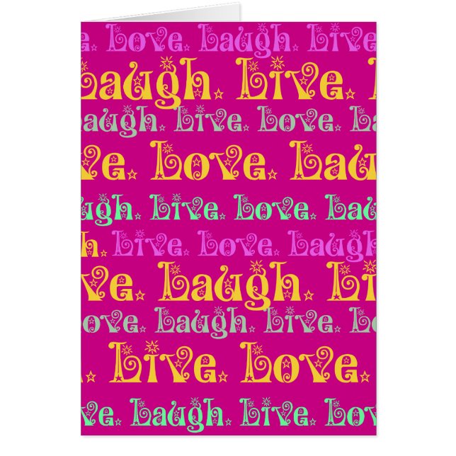 Live Laugh Love Encouraging Words Hot Pink Fuchsia (Front)