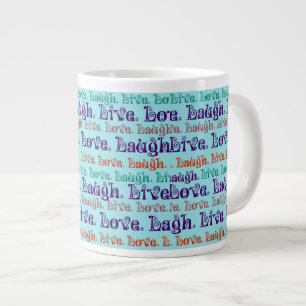 Live Laugh Love Encouraging Words Teal Blue Large Coffee Mug