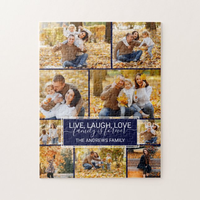 Live Laugh Love Family is Forever Photo Collage Jigsaw Puzzle (Vertical)