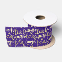 Live Laugh Love Faux Gold Lettering Deep Violet