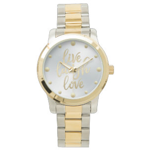 Live Laugh Love Faux Gold Lettering Watch