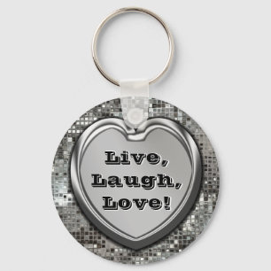 Live, Laugh, Love! Glitter Keychain