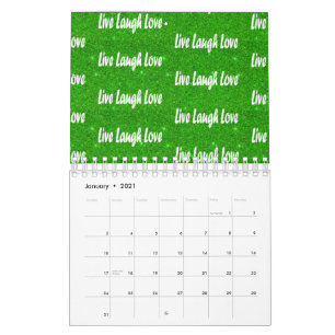 Live Laugh Love Green Positive Message Calendar