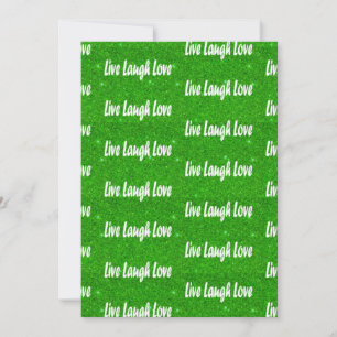 Live Laugh Love Green Positive Message Invitation