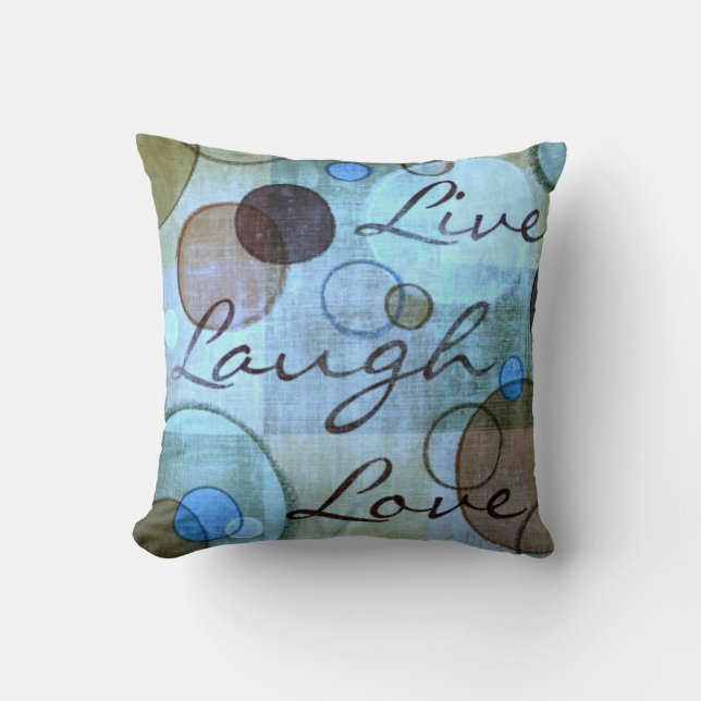 Live Laugh Love grungy throw pillow (Front)