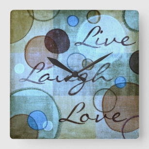 Live Laugh Love grungy wall clock