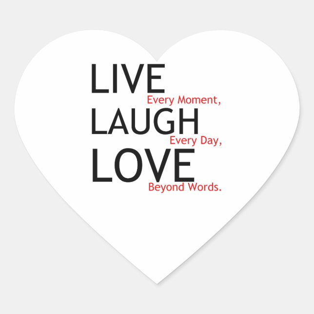 live laugh love heart sticker (Front)