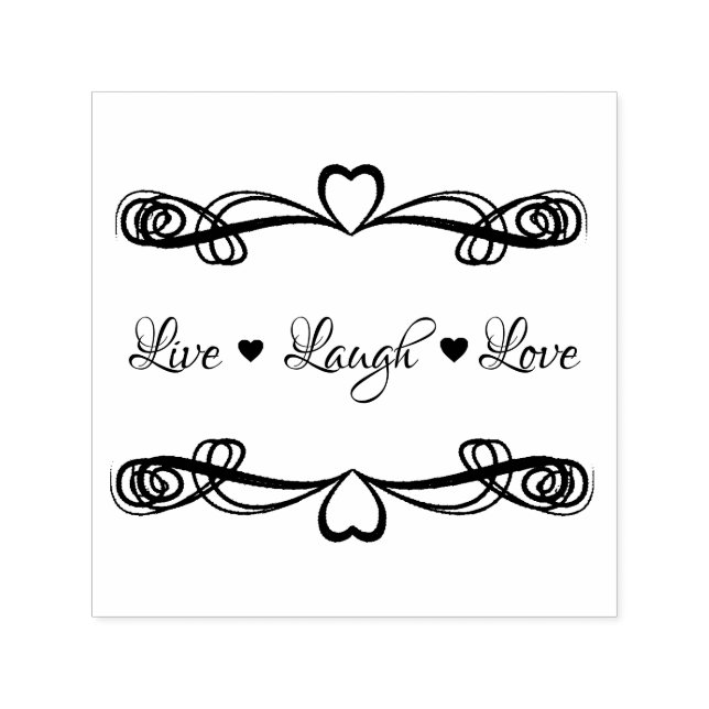 Live Laugh Love Hearts Self-inking Stamp (Design)
