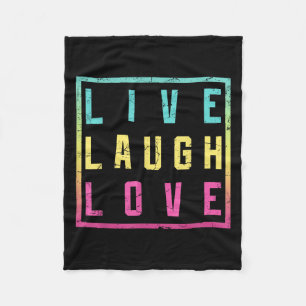 Live Laugh Love Inspiration Motivational Cool Grap Fleece Blanket