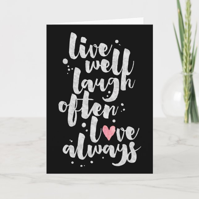Live Laugh Love - Inspirational Greeting Card (Front)