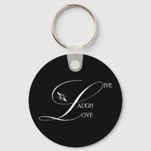 Live, Laugh, Love Inspirational Words & Bumble Bee Key Ring