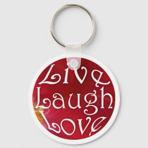 Live Laugh Love Key Chain in Red