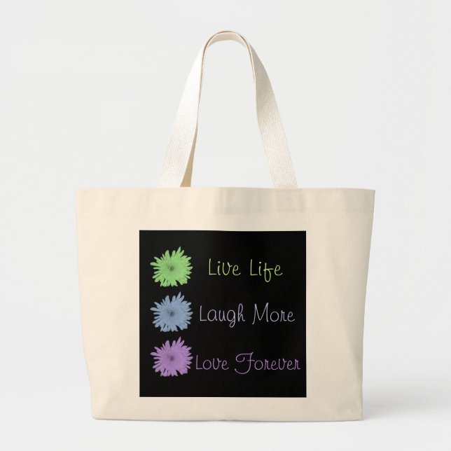 Live Laugh Love Large Tote Bag (Front)