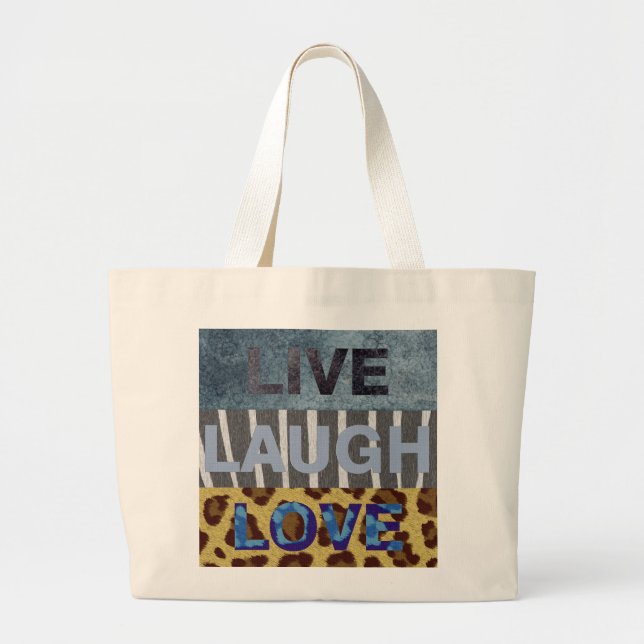 Live Laugh Love Large Tote Bag (Front)