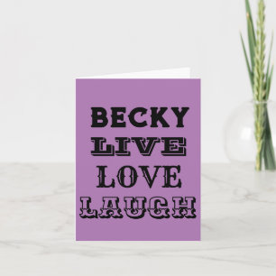 LIVE LAUGH LOVE NAME PURPLE MODERN CARD