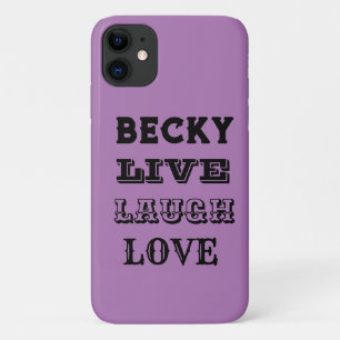 LIVE LAUGH LOVE NAME PURPLE MODERN  iPhone 11 CASE