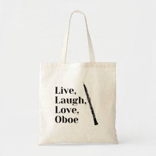 Live Laugh Love Oboe quote Oboist Tote Bag