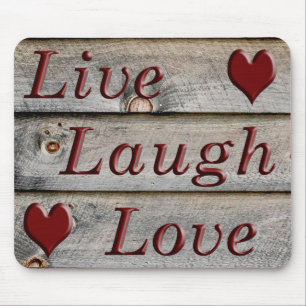 Live Laugh Love on the side of a barn Mouse Mat