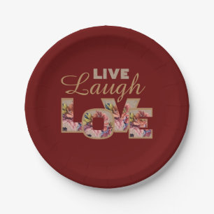 Live, Laugh, love Paper Plate