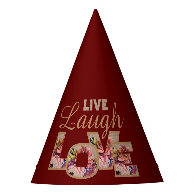 Live, Laugh, love Party Hat (Front)