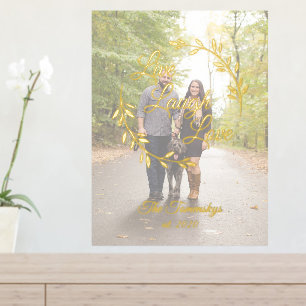Live Laugh Love Photo and Family Name Foil Prints