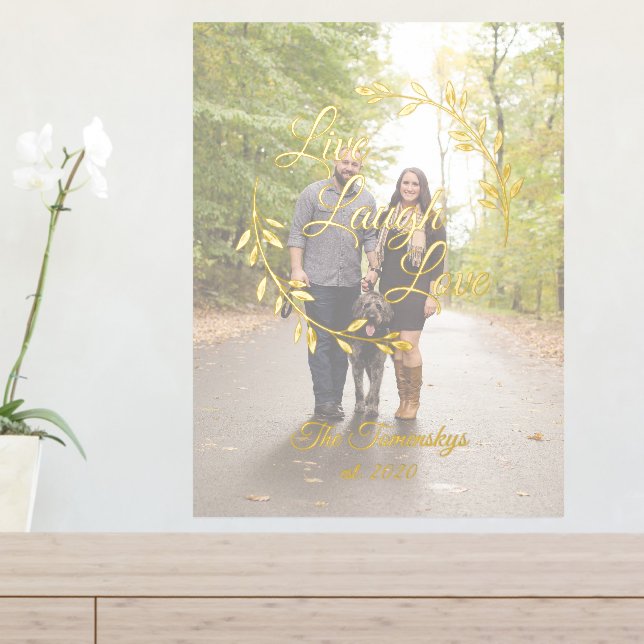 Live Laugh Love Photo and Family Name Foil Prints (In Situ (Entry Table))