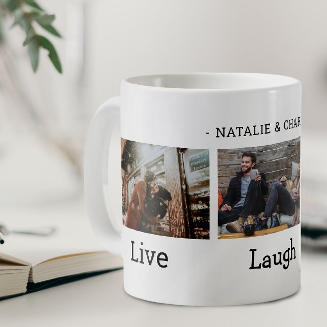 Live Laugh Love Photo Collage Coffee Mug (Creator Uploaded)