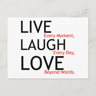 live laugh love postcard