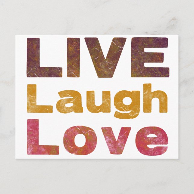 Live Laugh Love Postcard (Front)