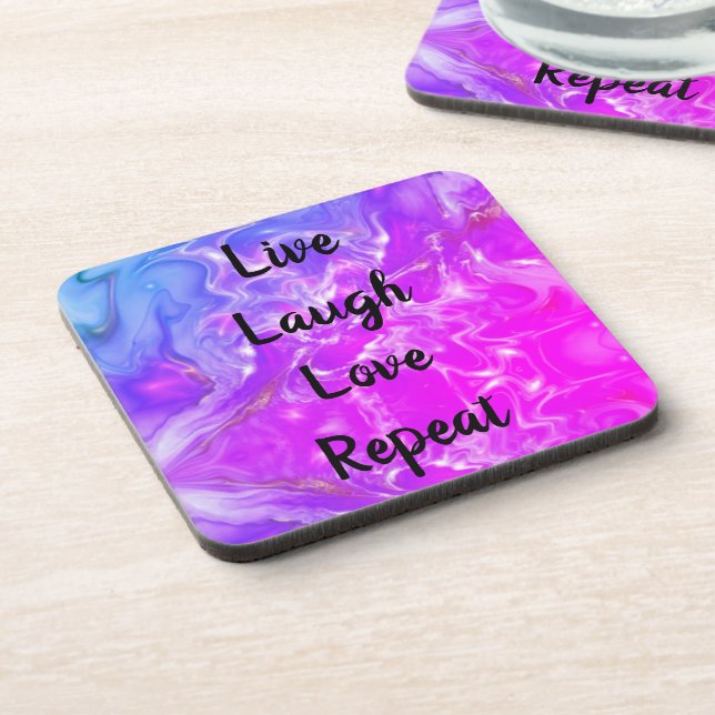 Live Laugh Love Purple Marble   Coaster (Left Side)
