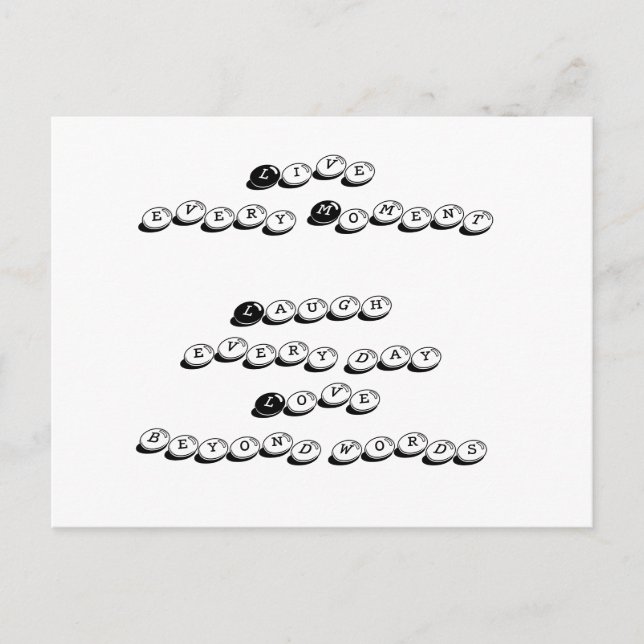 live, laugh, love quote postcard (Front)