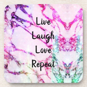 Live, Laugh, Love, Repeat Hard plastic coaster