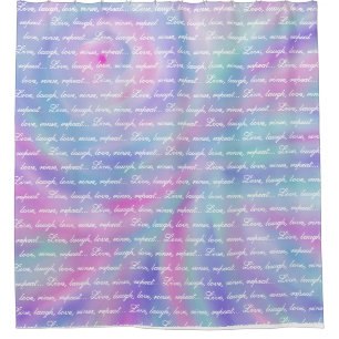 Live laugh love rinse repeat mermaid rainbow shower curtain