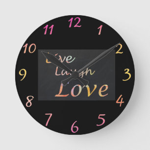 Live Laugh Love Round Clock