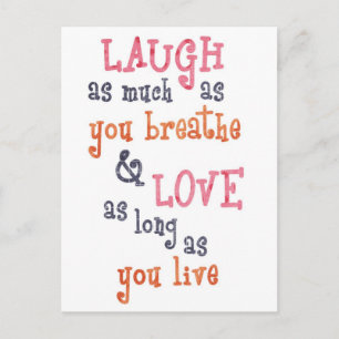 Live laugh love simple quote postcard