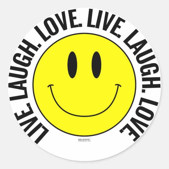 Live. Laugh. Love. Smilie Sticker (Front)