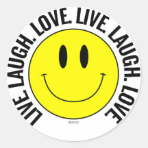 Live. Laugh. Love. Smilie Sticker