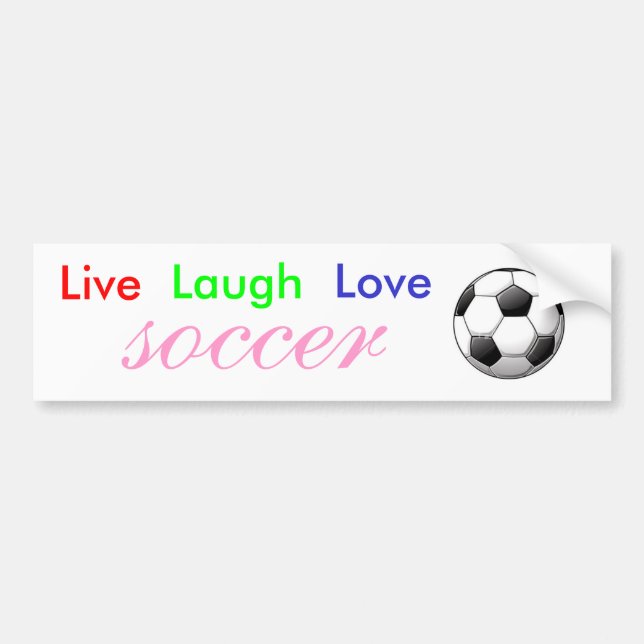 Live Laugh Love Soccer Bumper Sticker (Front)