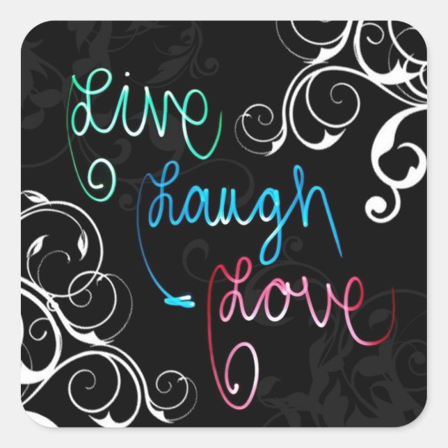 Live, Laugh, Love Square Sticker (Front)