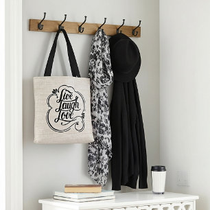 Live laugh love tote bag