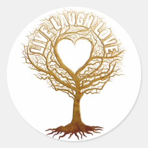 Live Laugh Love - Tree of Life Classic Round Sticker