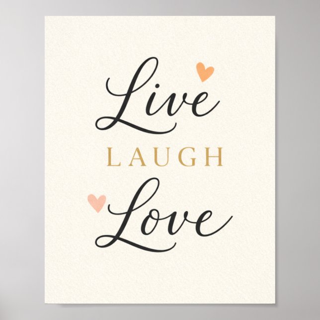 Live Laugh Love Typography Poster (Front)