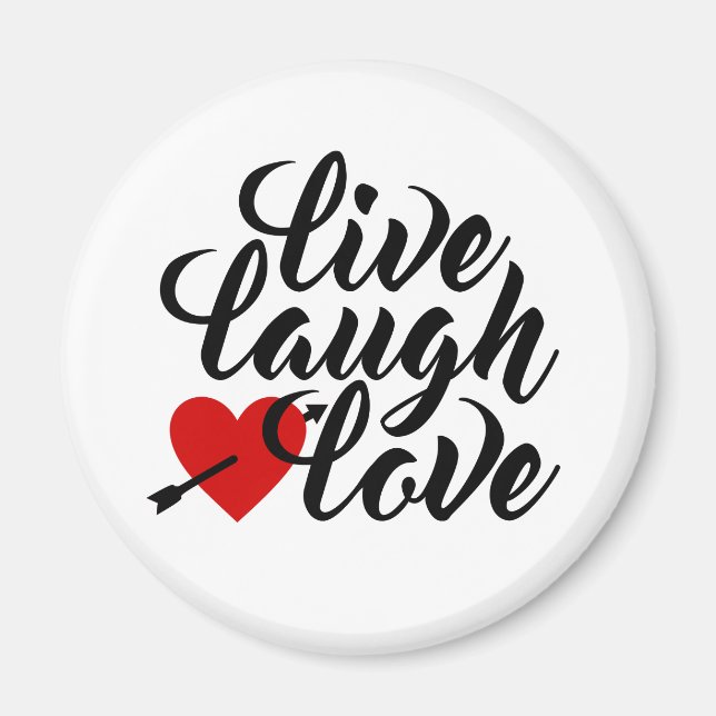 Live Laugh Love Valentine Calligraphy | Magnet (Front)