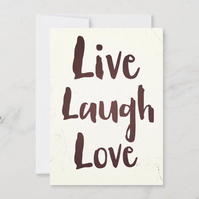 Live Laugh Love vintage inspirational quote Invitation (Back)