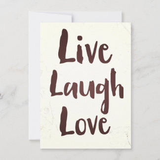 Live Laugh Love vintage inspirational quote Invitation