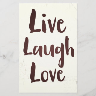 Live Laugh Love vintage inspirational quote Stationery