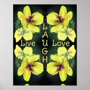 Live Laugh Love Wildflower Abstract Inspirational Poster