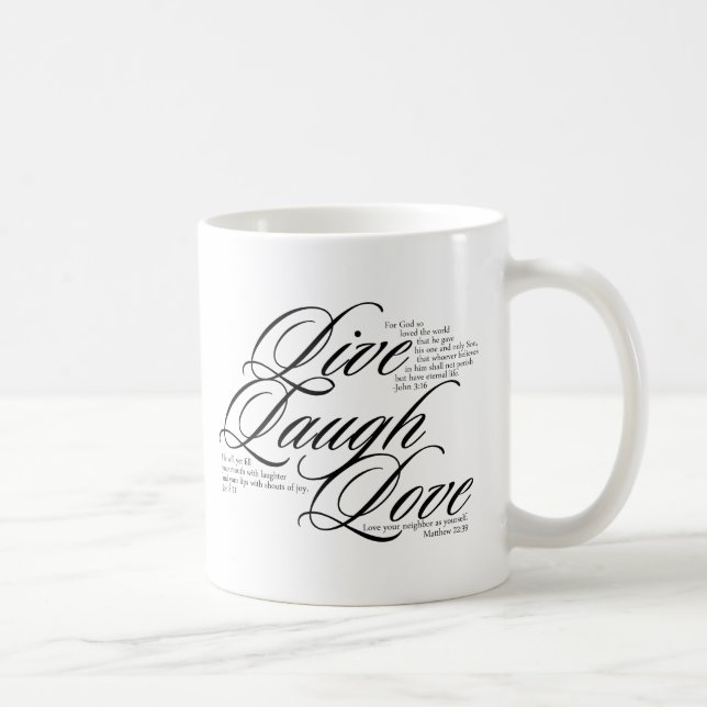 Live Laugh Love with Scripture Coffee Mug (Right)
